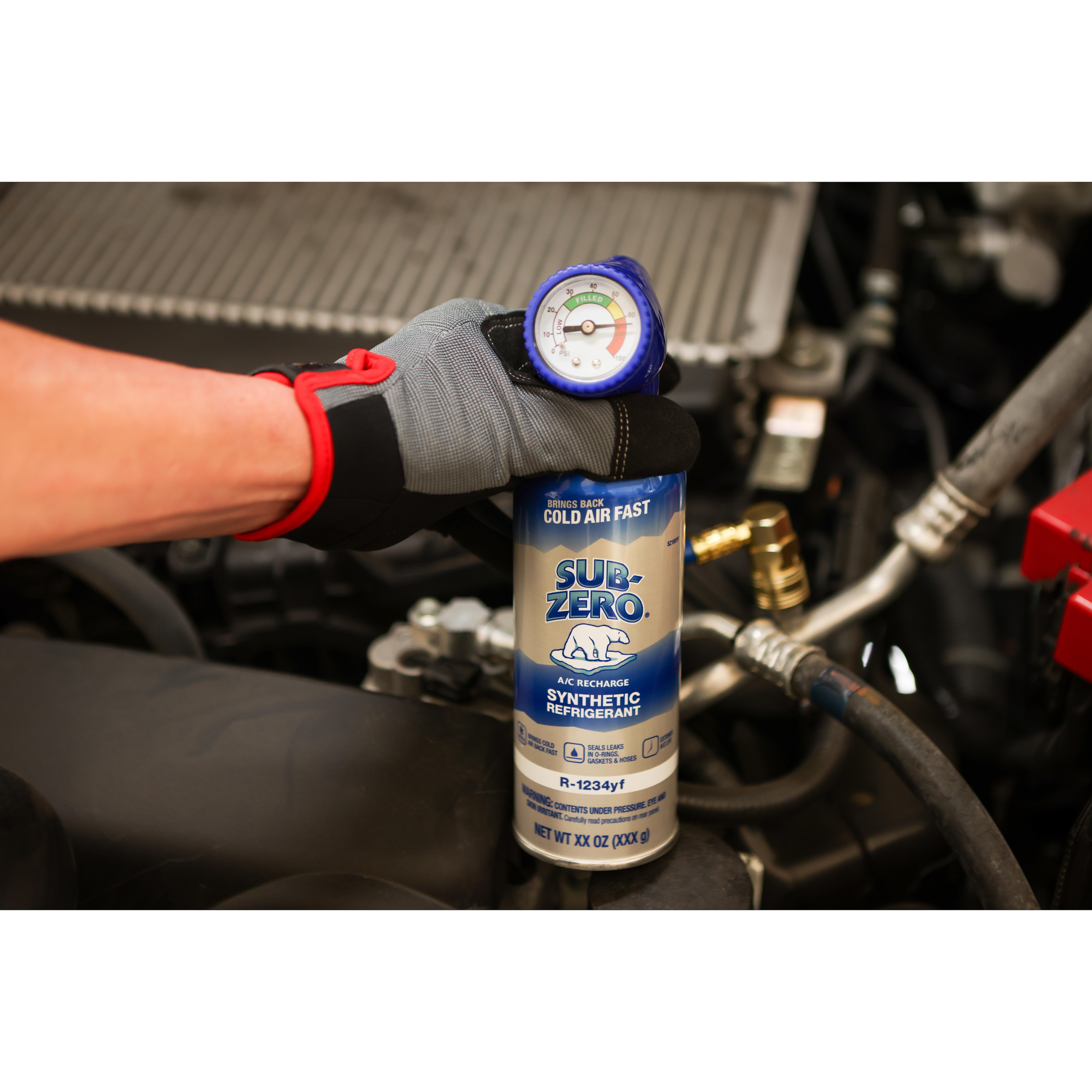 SubZero R1234yf Refrigerant Kit with Stop Leak and Charging Hose