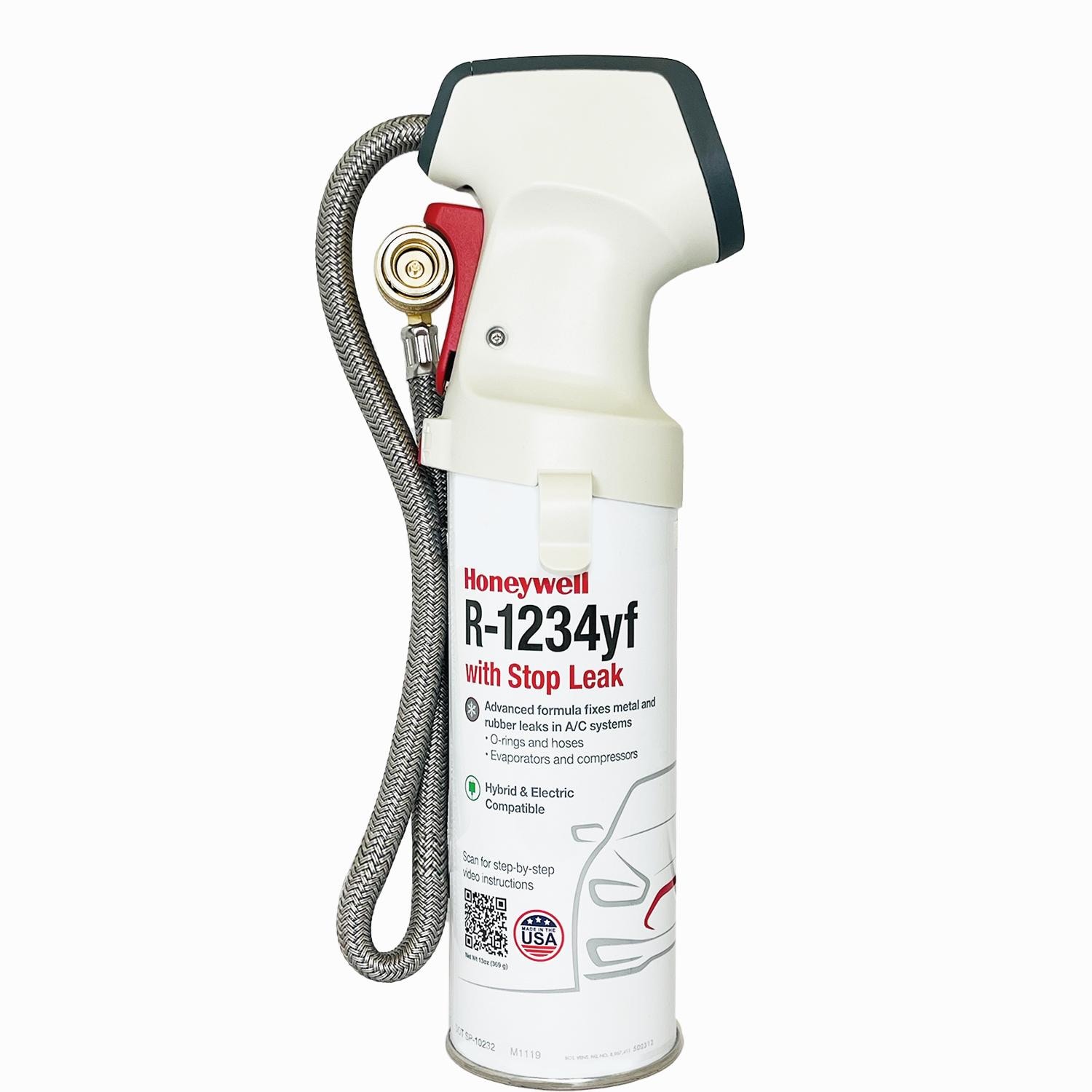 Honeywell R1234yf Refrigerant with Stop Leak and Charging Hose
