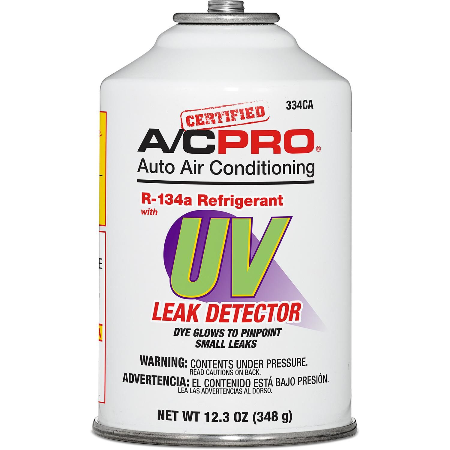 Certified A/C Pro R-134a Refrigerant with Stop Leak and UV Dye