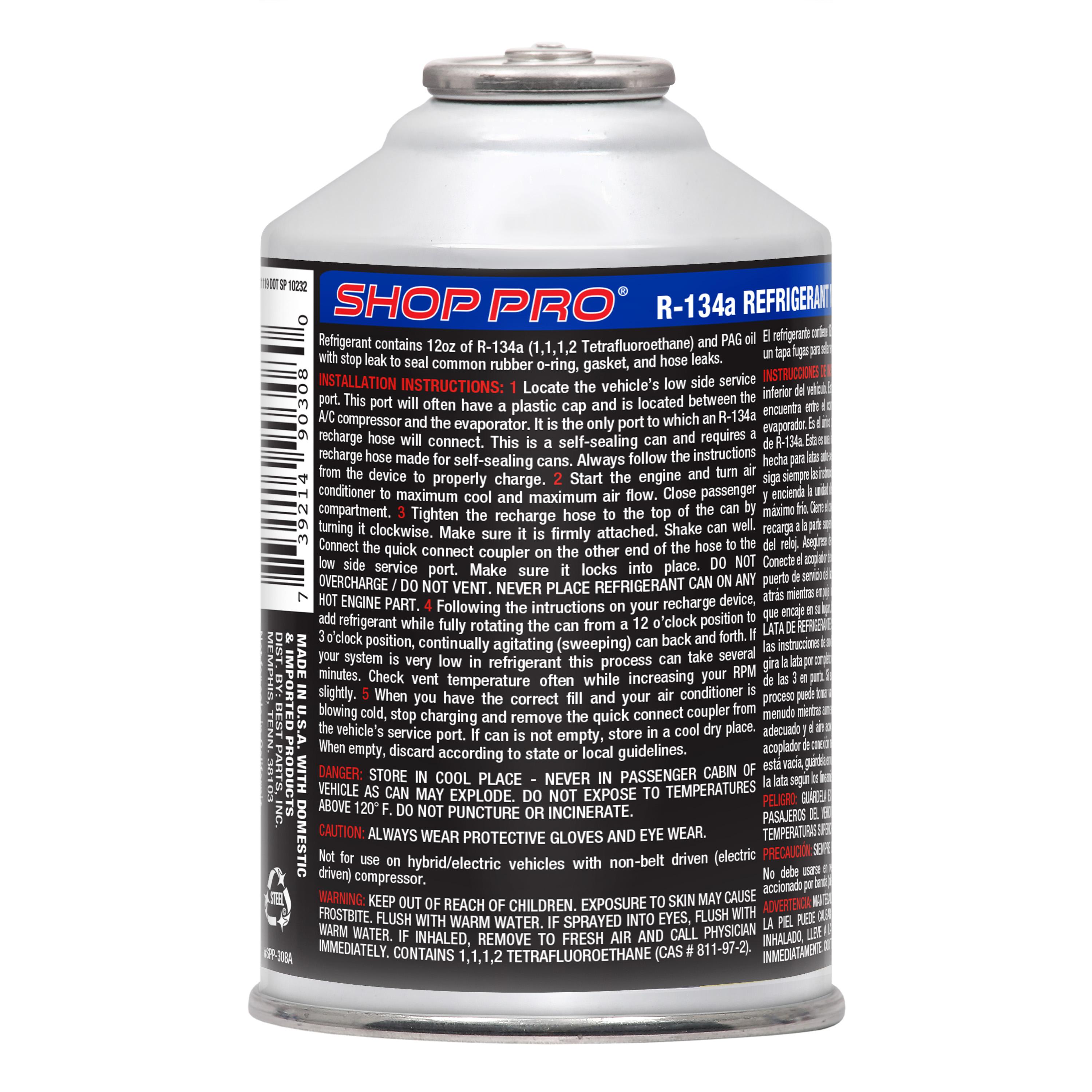 ShopPro R134A Refrigerant, Stop Leak 12oz | AutoZone