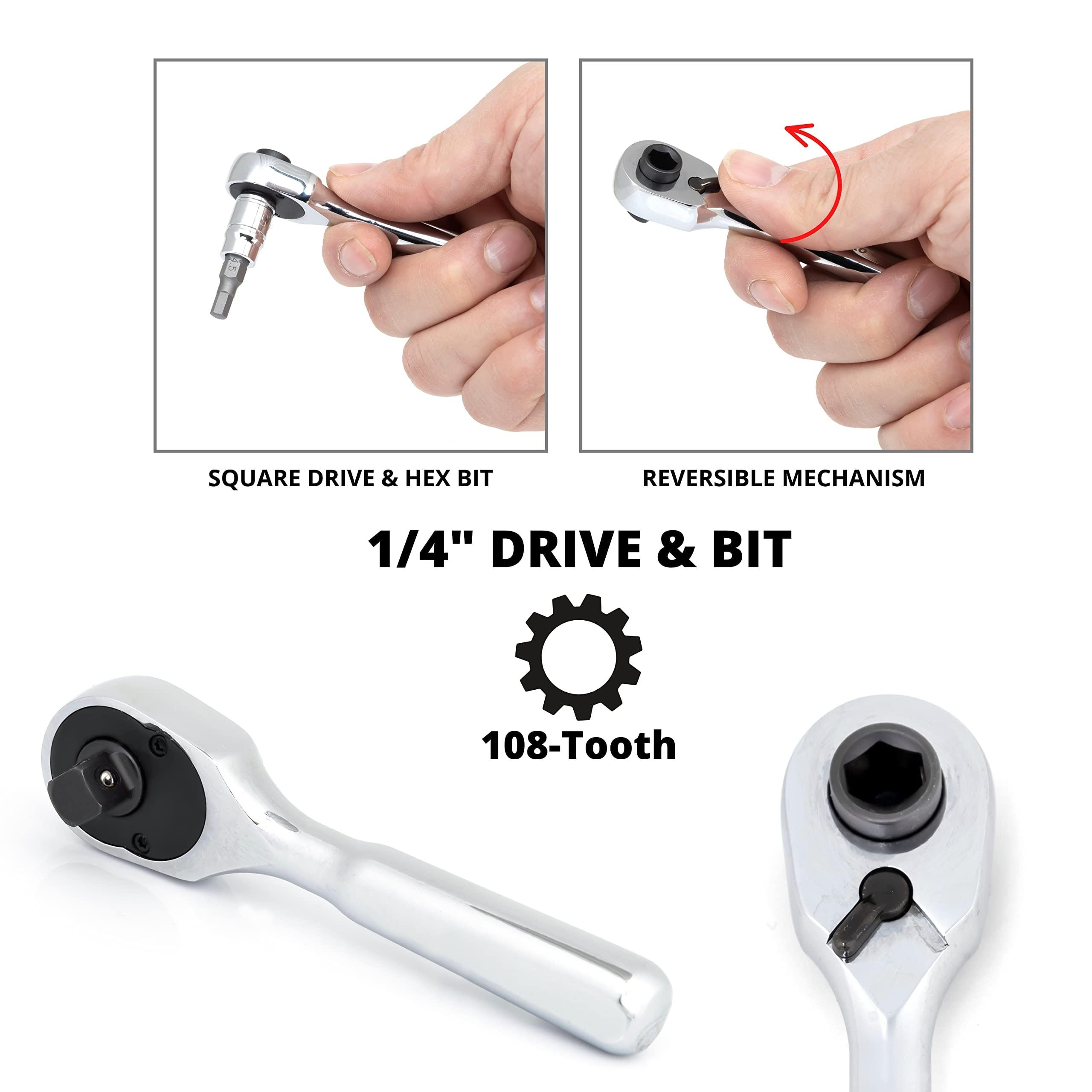 NEIKO 1/4in Drive Stubby Ratchet Wrench and Bit | AutoZone
