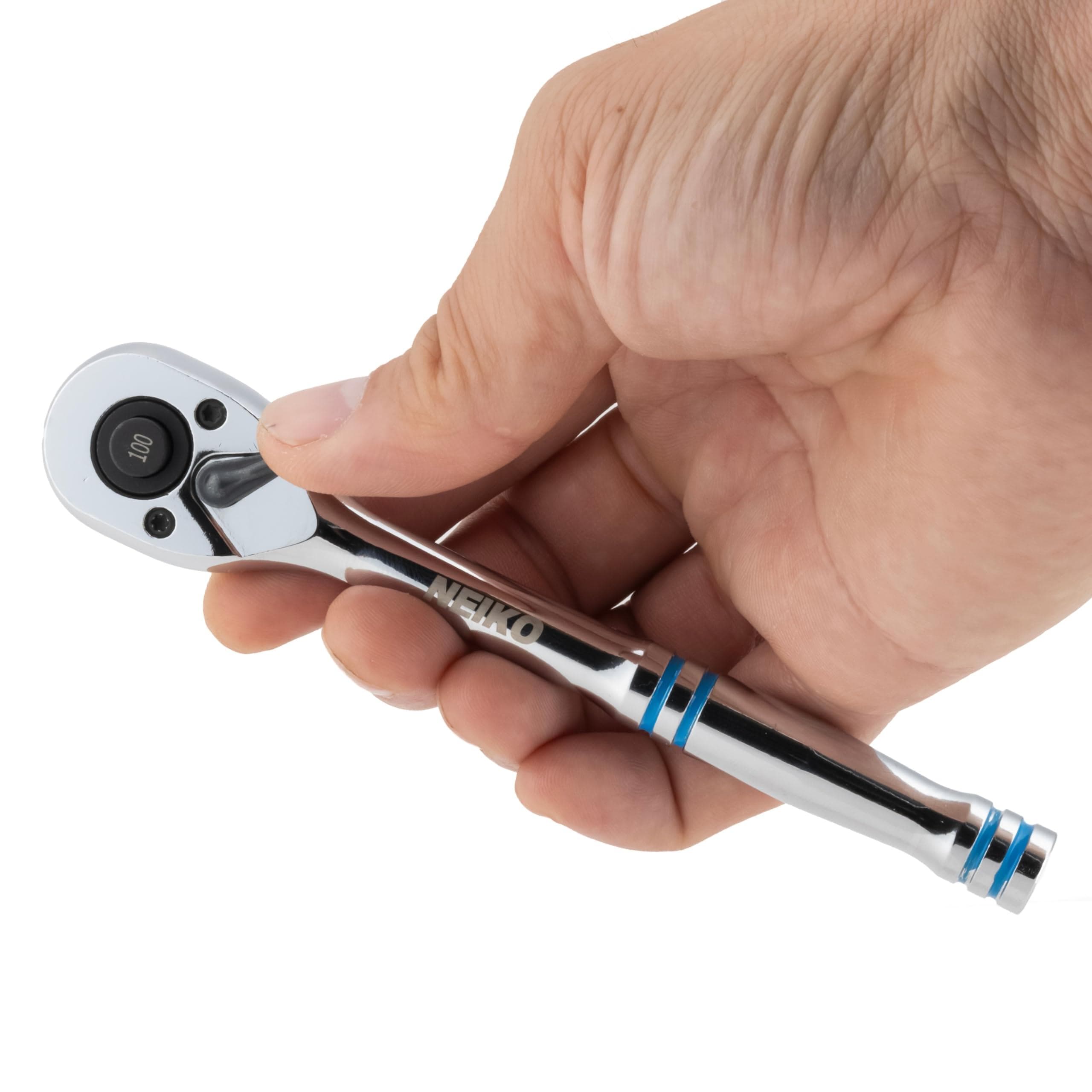 NEIKO 1/4in, 6in CR-V, Ratchet Wrench, 100 Tooth Reversible, 3.6