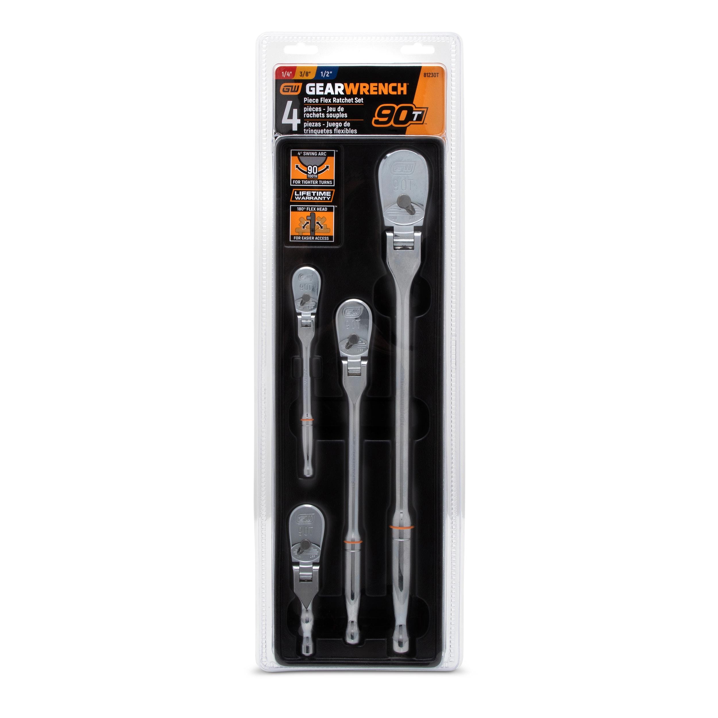 GearWrench 120XP 1/4in, 3/8in and 1/2in Drive Flex Head Teardrop