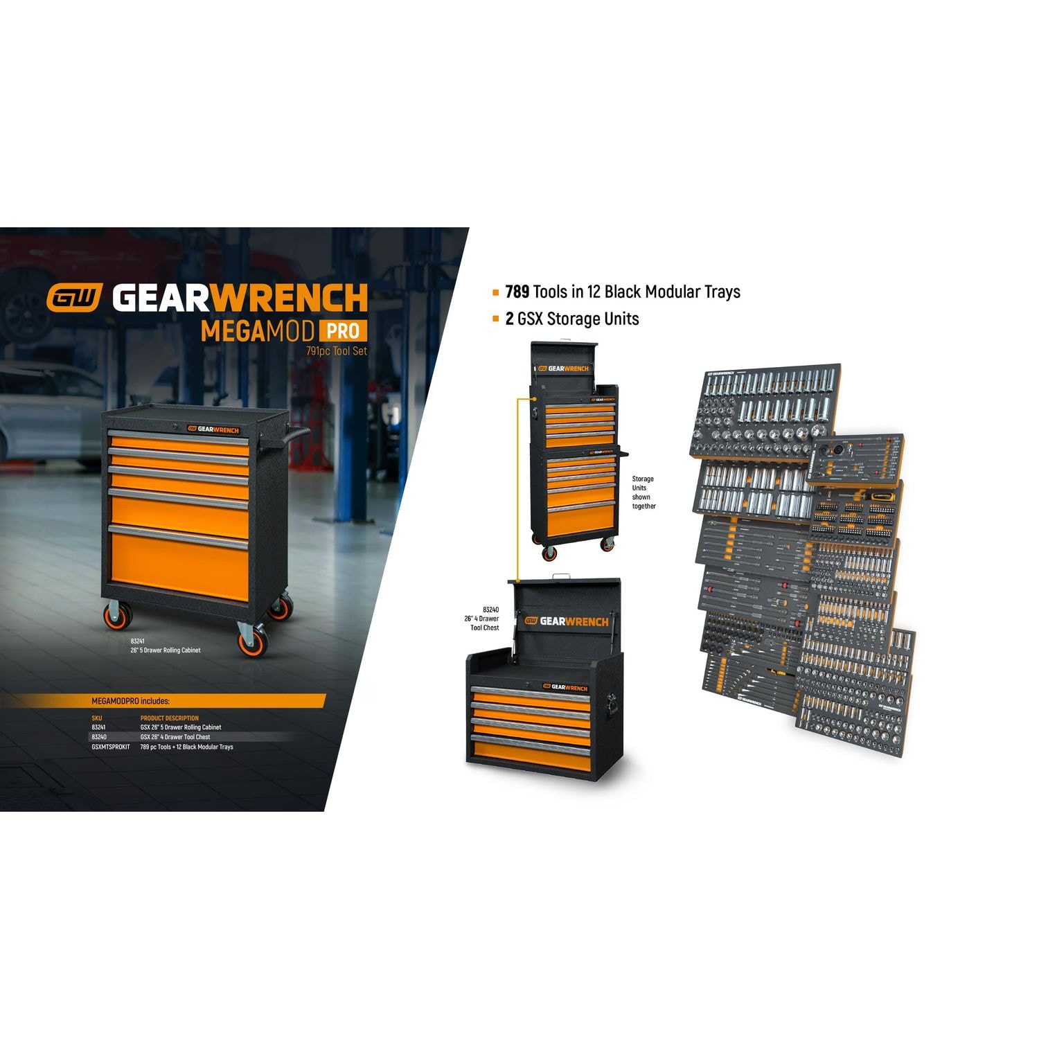 GearWrench 791 Piece MEGAMOD Mechanics Tool Set in Premium Foam