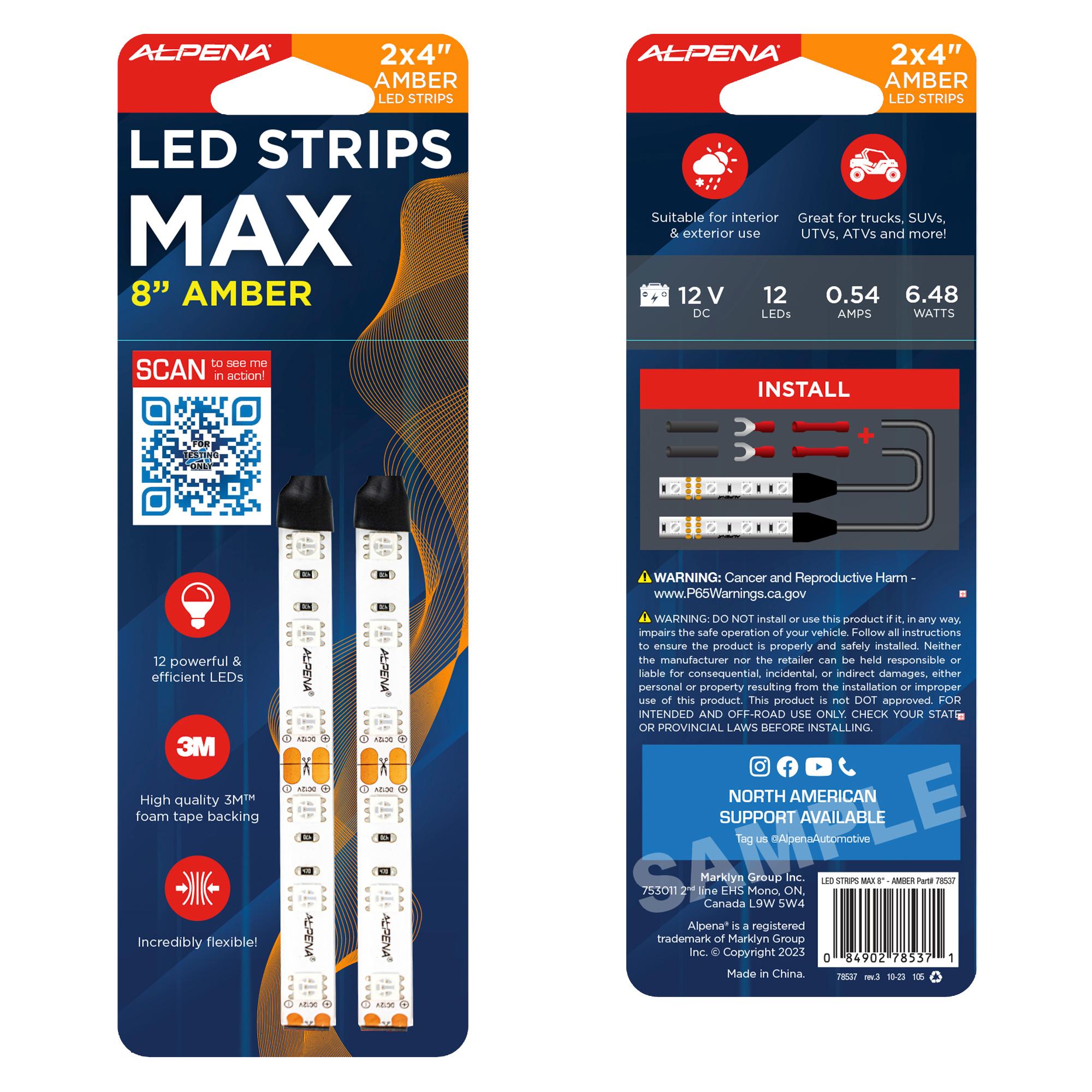 Alpena Amber Max 8in Light Strip | AutoZone