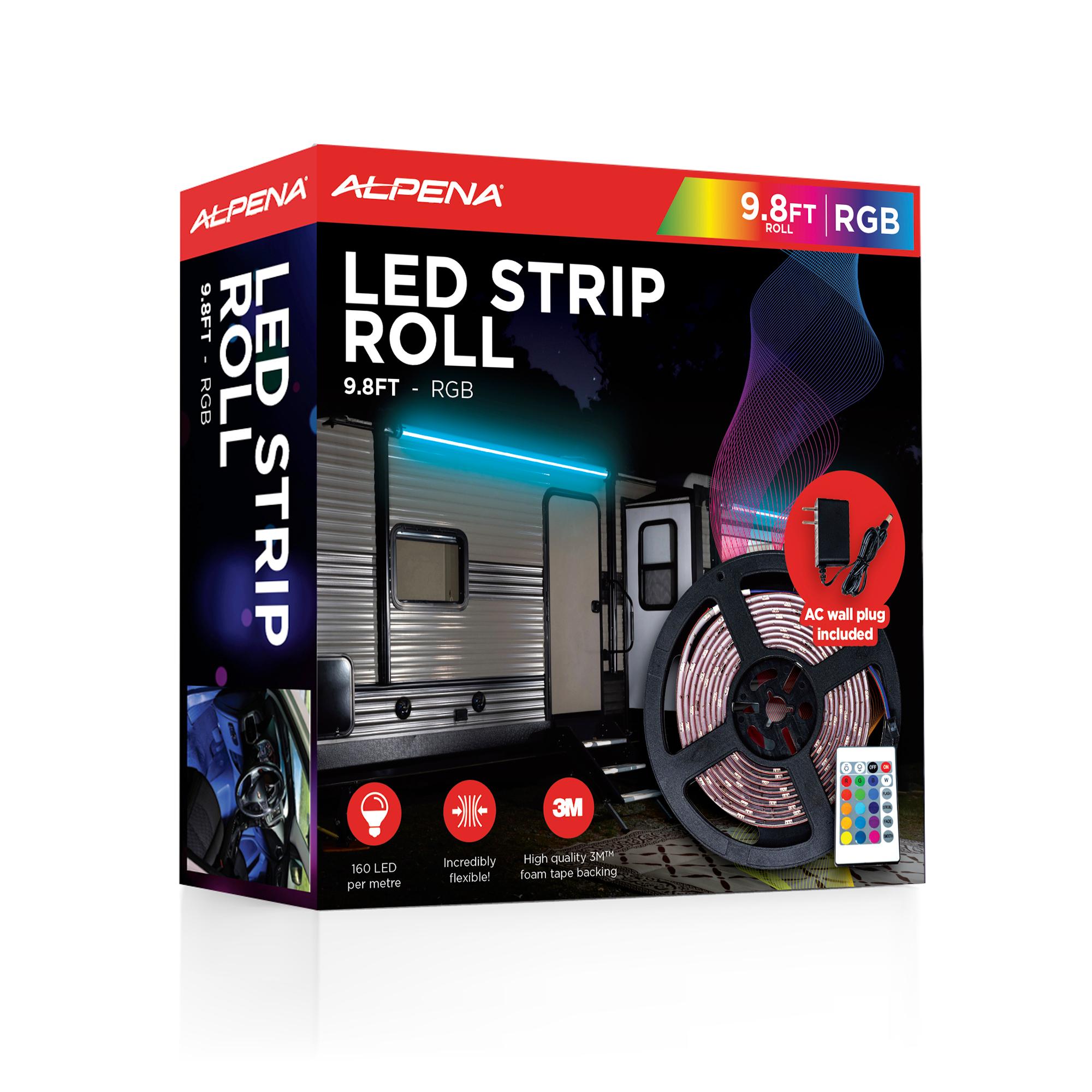 Alpena Multi-Color 9.8ft LED Strip Roll RGB with Remote | AutoZone