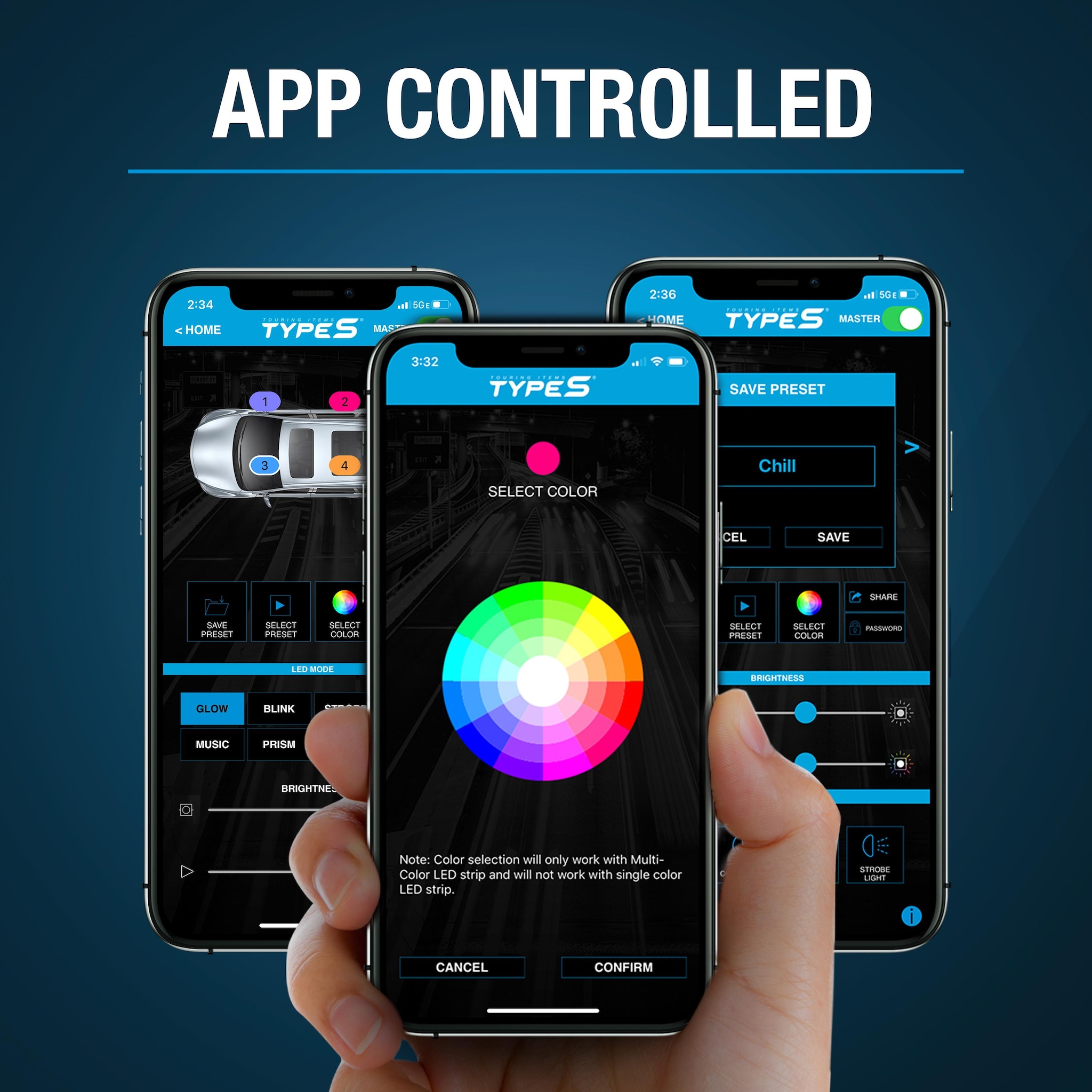 TYPE S UnderGlowz Bluetooth App Controlled LED Glow Kit