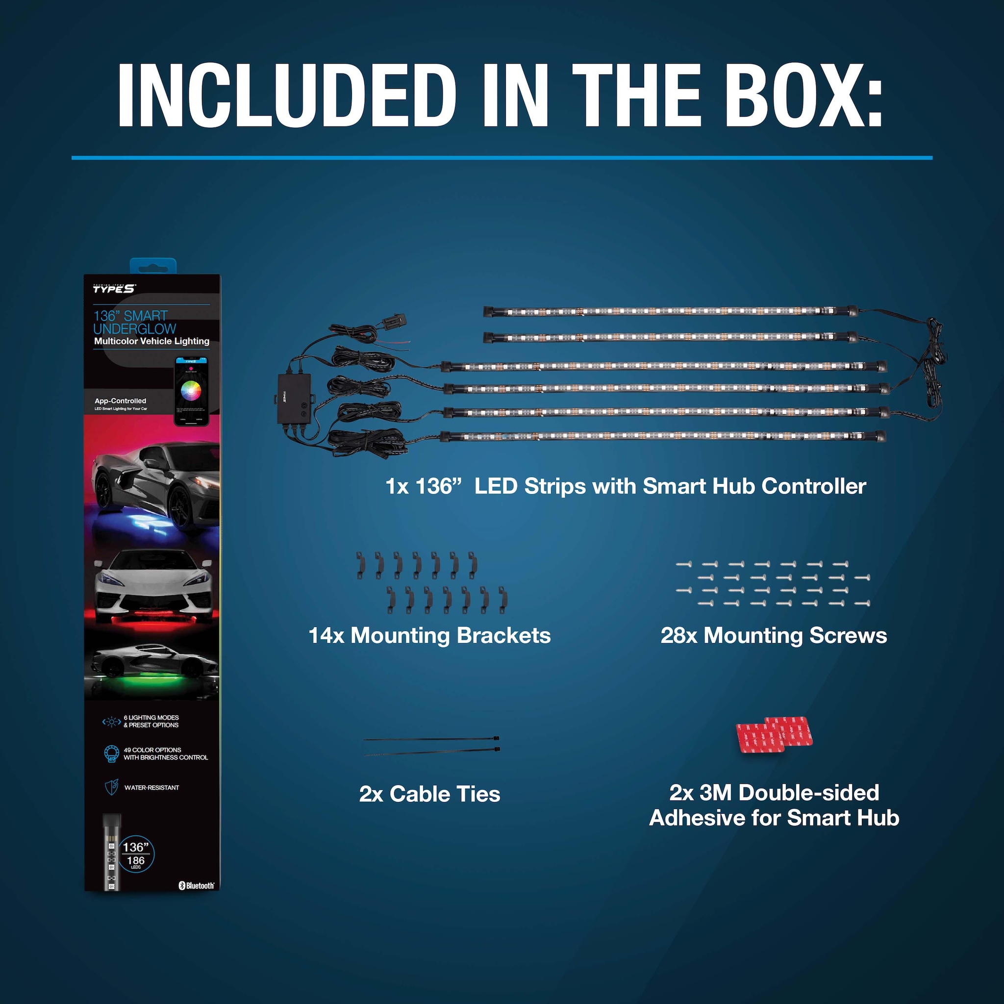 TYPE S UnderGlowz Bluetooth App Controlled LED Glow Kit