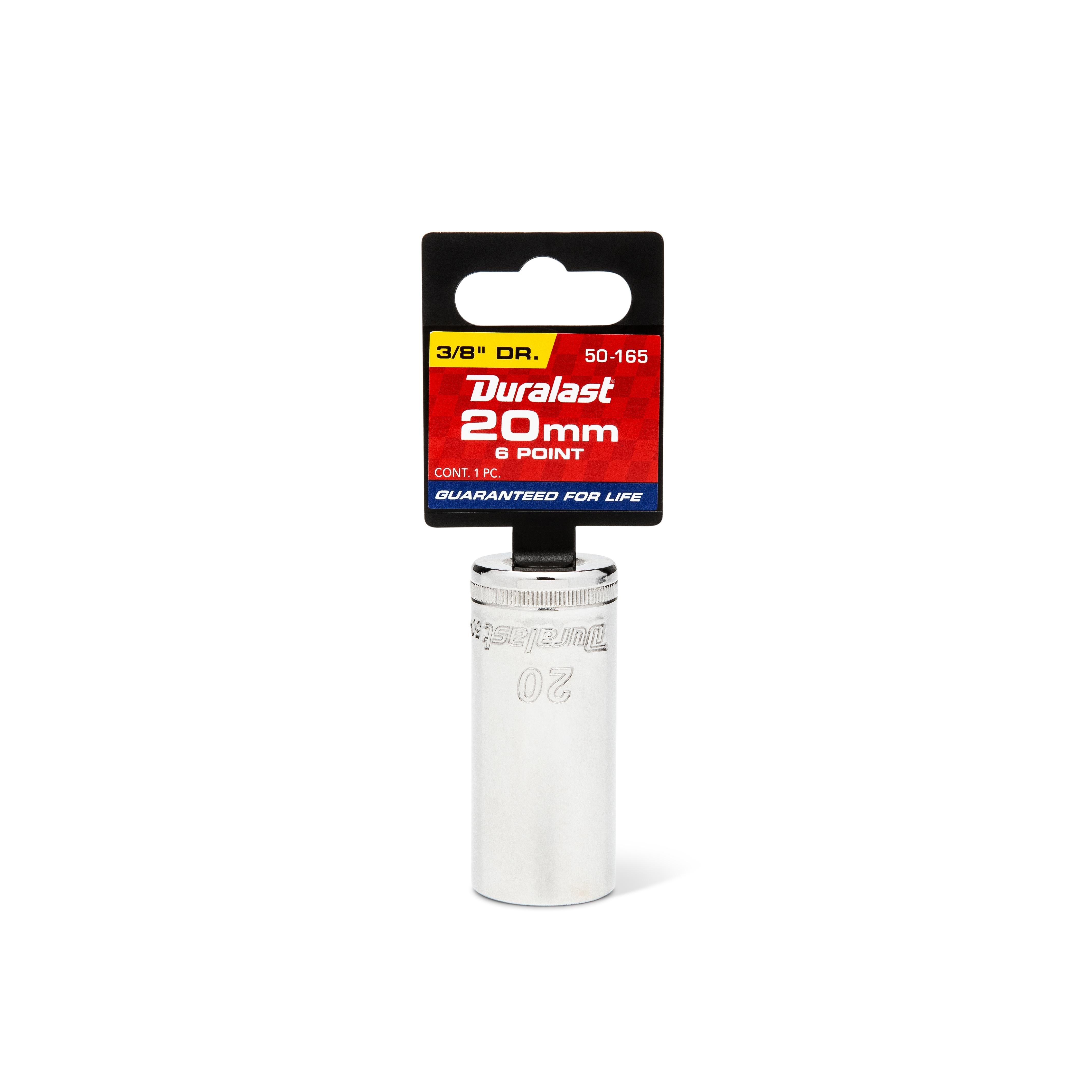 Duralast 3/8in Drive 20mm 6 Point Metric Deep Chrome Socket | AutoZone