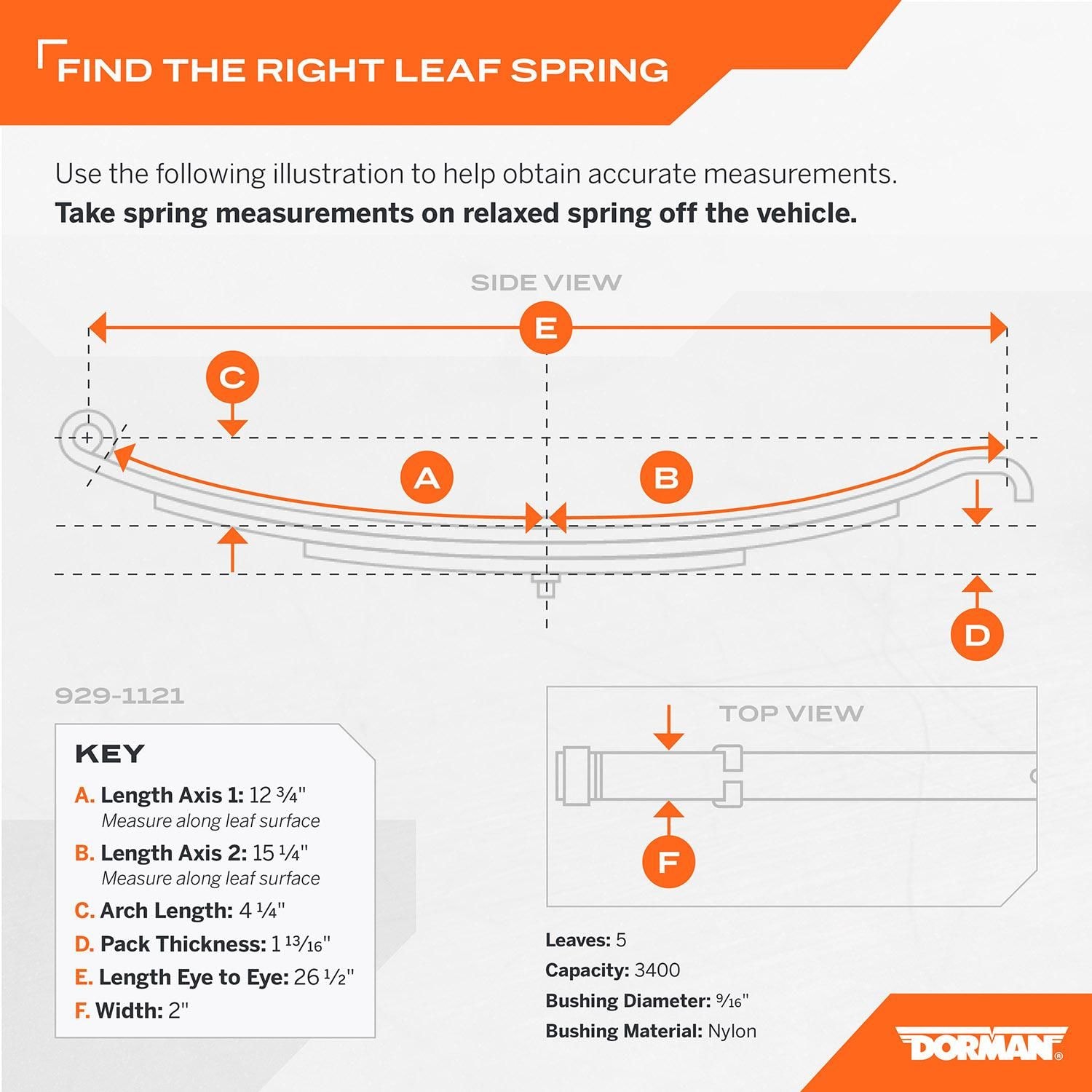 Dorman - OE Solutions Leaf Spring Assembly 929-1121 | AutoZone
