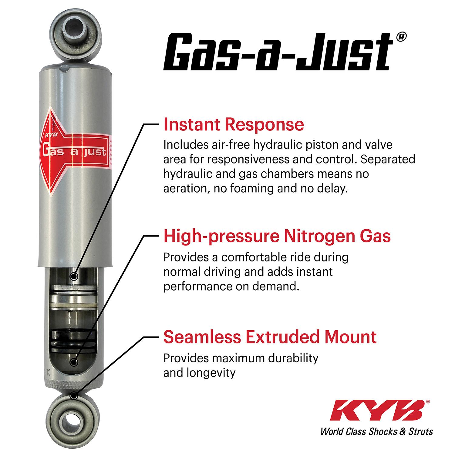 KYB Gas-a-Just Suspension Shock Absorber 551140 | AutoZone