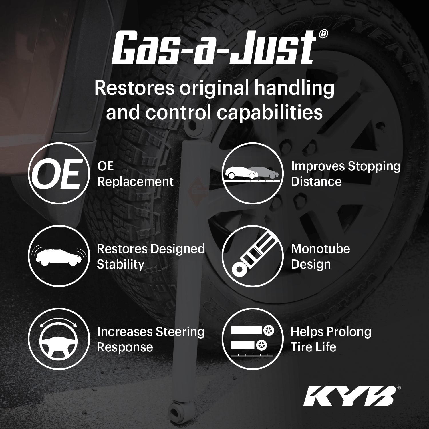KYB Gas-a-Just Suspension Shock Absorber 554387 | AutoZone