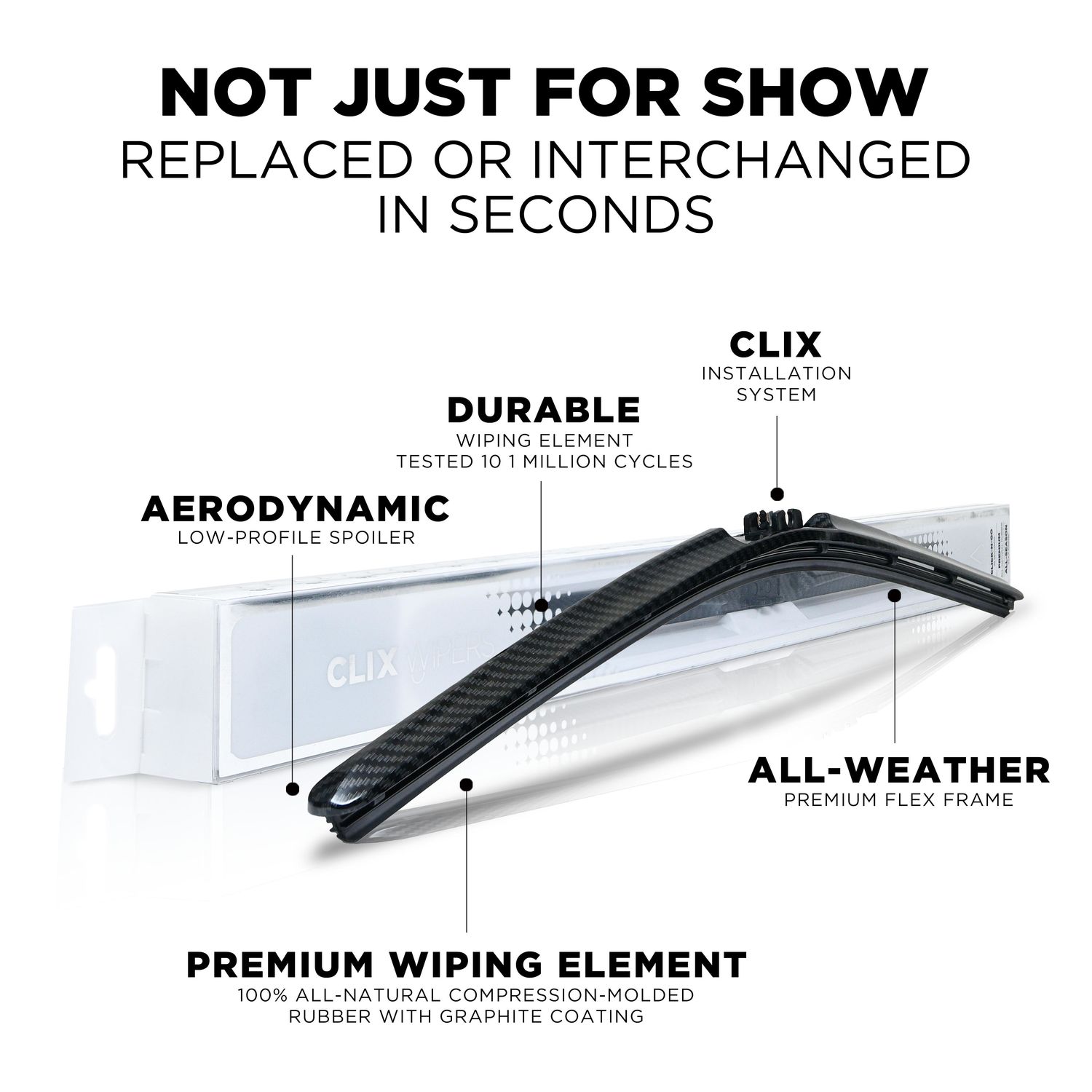 CLIX Auto Wipers 24in Beam Wiper Blade BLACKCRBN-24 | AutoZone