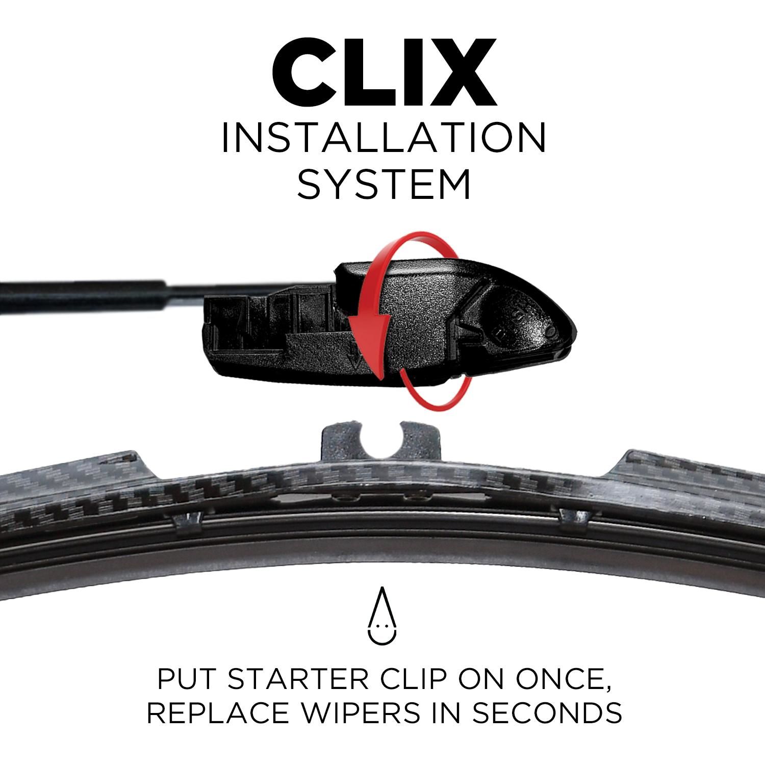 CLIX Auto Wipers 24in Beam Wiper Blade BLACKCRBN-24 | AutoZone